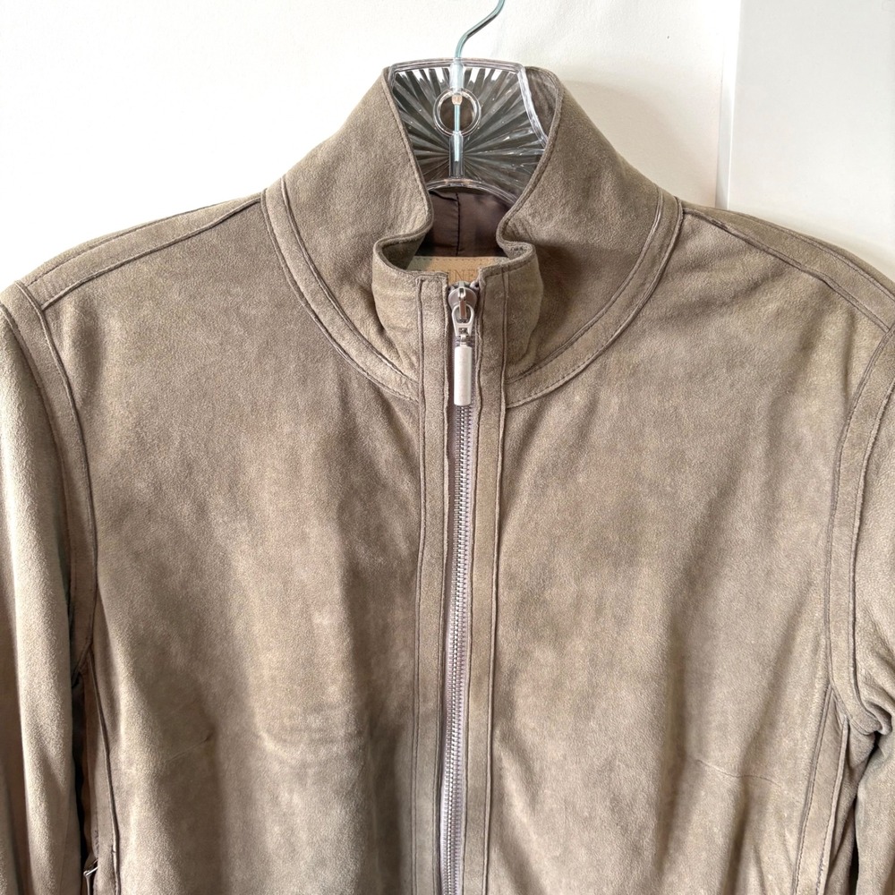 Gianetti Women's Taupe Italian Suede Zip Front‎ Jacket in Size S - Picture 3 of 14